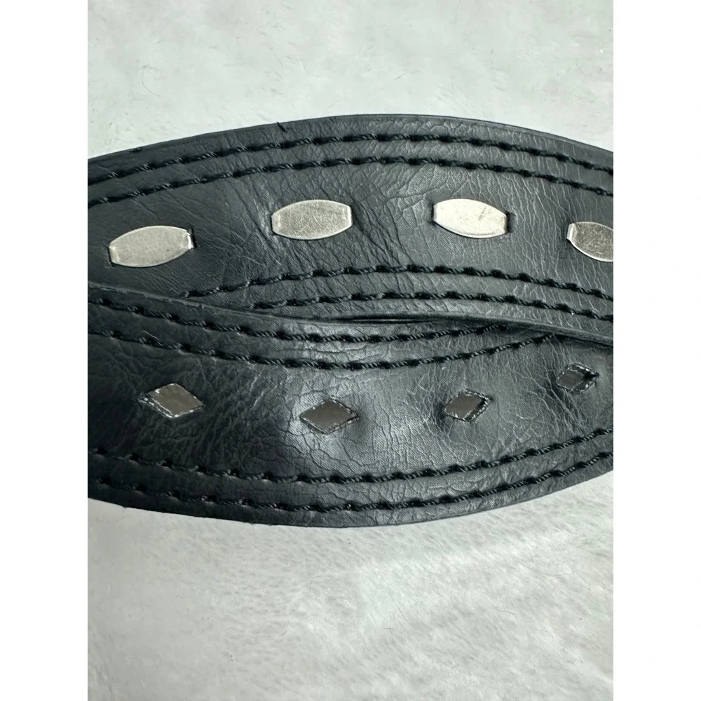 Steven by Steve Madden Belt Womens S/M Black Studded Cutout Waist